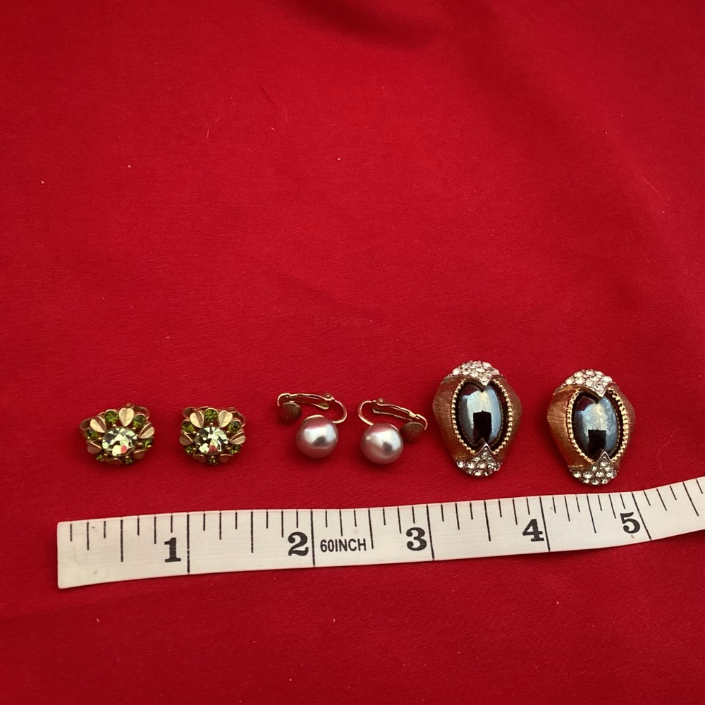 3 Avon clip on earrings lot